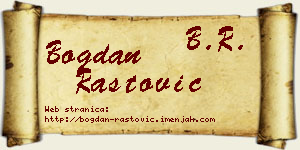 Bogdan Rastović vizit kartica